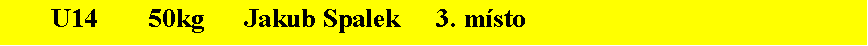 Text Box: U14   	50kg	Jakub Spalek	3. m�sto